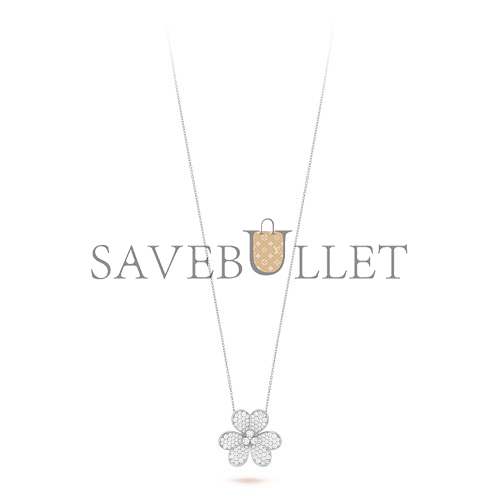 VAN CLEEF ARPELS FRIVOLE CLIP PENDANT, VERY LARGE MODEL - WHITE GOLD, DIAMOND  VCARP6L600