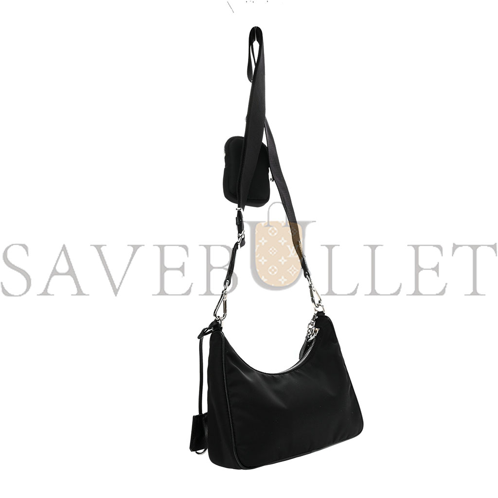 PRADA NYLON RE-EDITION 2005 SHOULDER BAG BLACK (18*18*6cm) PRADA NYLON RE-EDITION 2005 SHOULDER BAG BLACK (18*18*6cm)