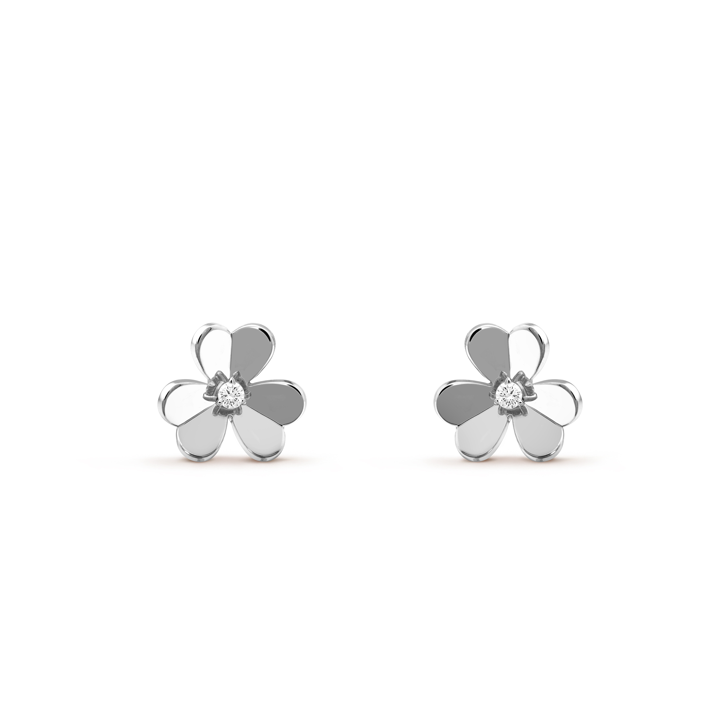 VAN CLEEF ARPELS FRIVOLE EARRINGS, SMALL MODEL - WHITE GOLD, DIAMOND  VCARD80200