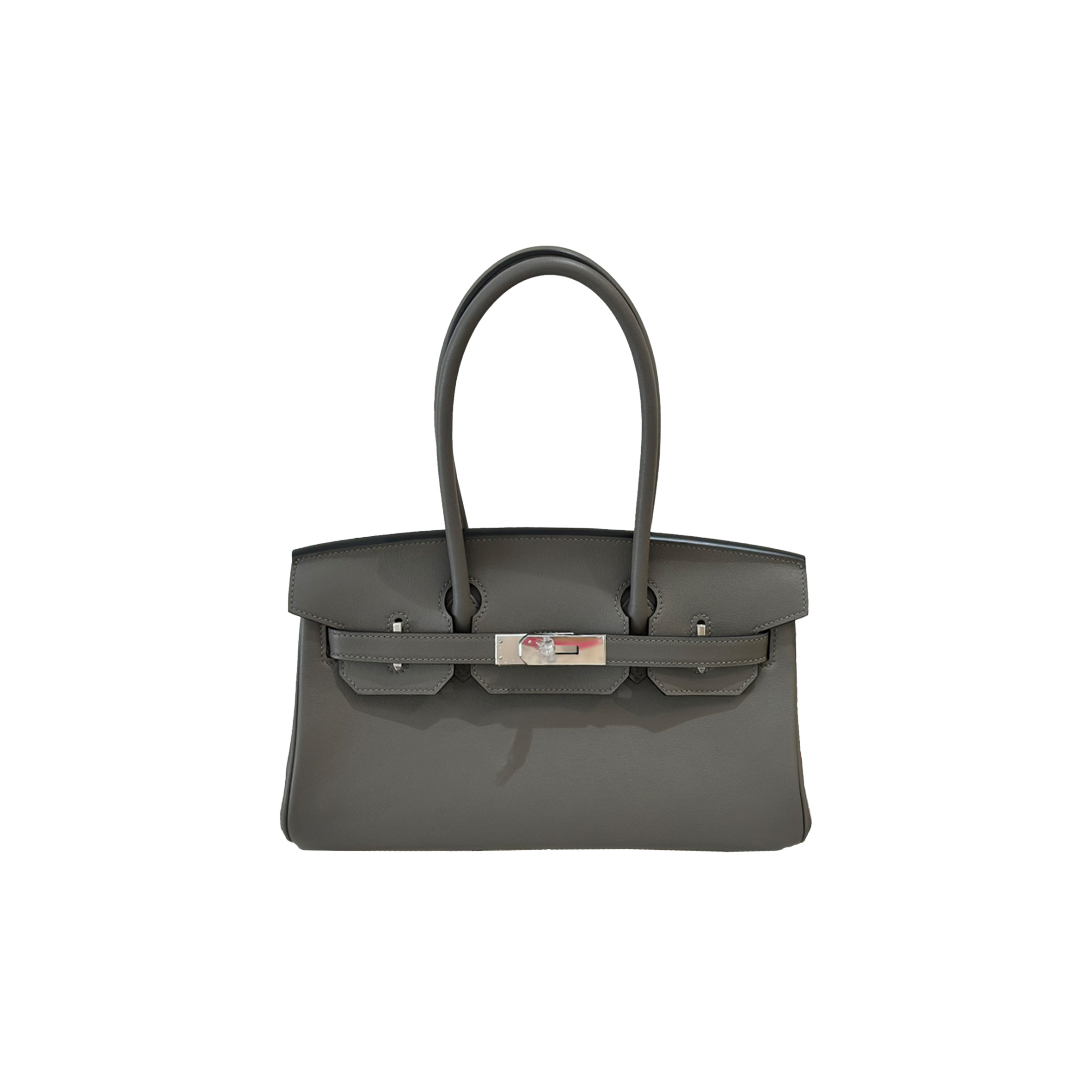 HERMES MASTER BIRKIN MINI 29 LEATHER SHOULDER BIRKIN SILVER BUCKLE GRAY BAG 4341856341 (29*19*16cm)