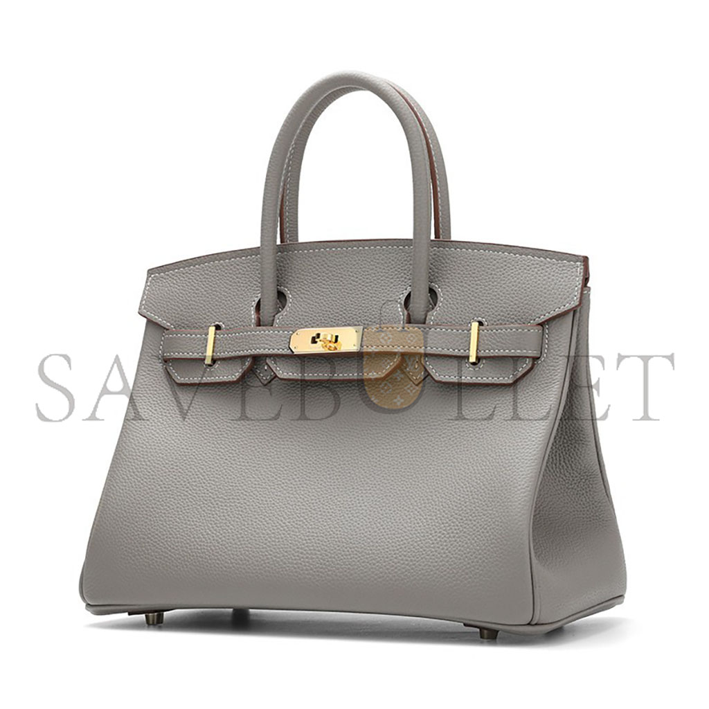 HERMES MASTER BIRKIN 30 TOGO LEATHER CUMULONIMBUS GRAY GOLD BUCKLE BAG 25062355 (30*20*13cm)