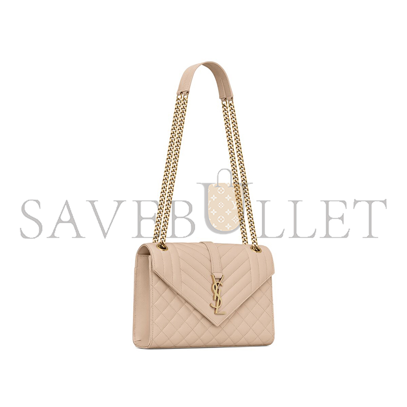 YSL ENVELOPE MEDIUM IN QUILTED GRAIN DE POUDRE EMBOSSED LEATHER 600185BOW912721 (24*17.5*6cm)