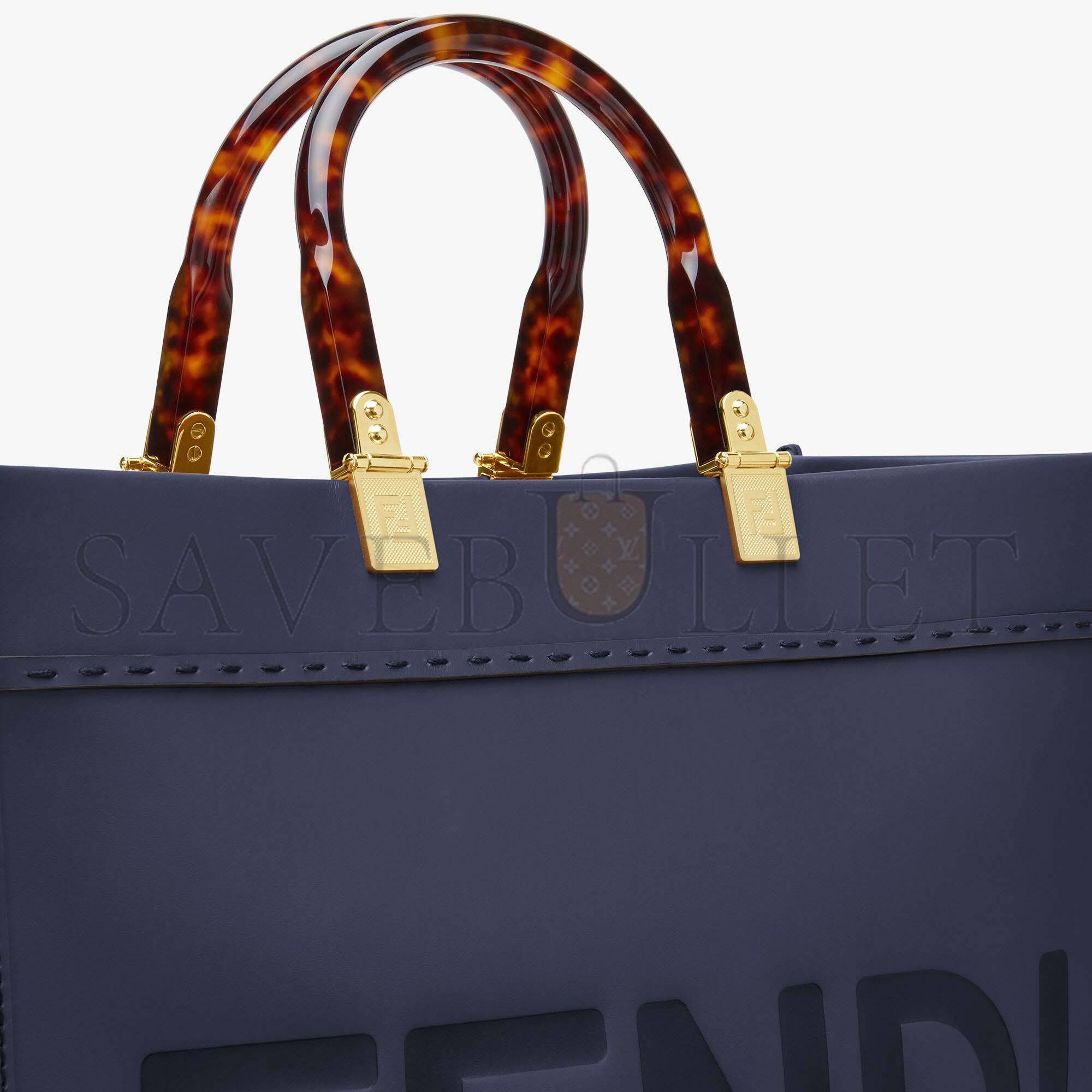 FENDI SUNSHINE MEDIUM - DARK BLUE LEATHER SHOPPER 8BH386ABVLF1998 (35*31*17cm)