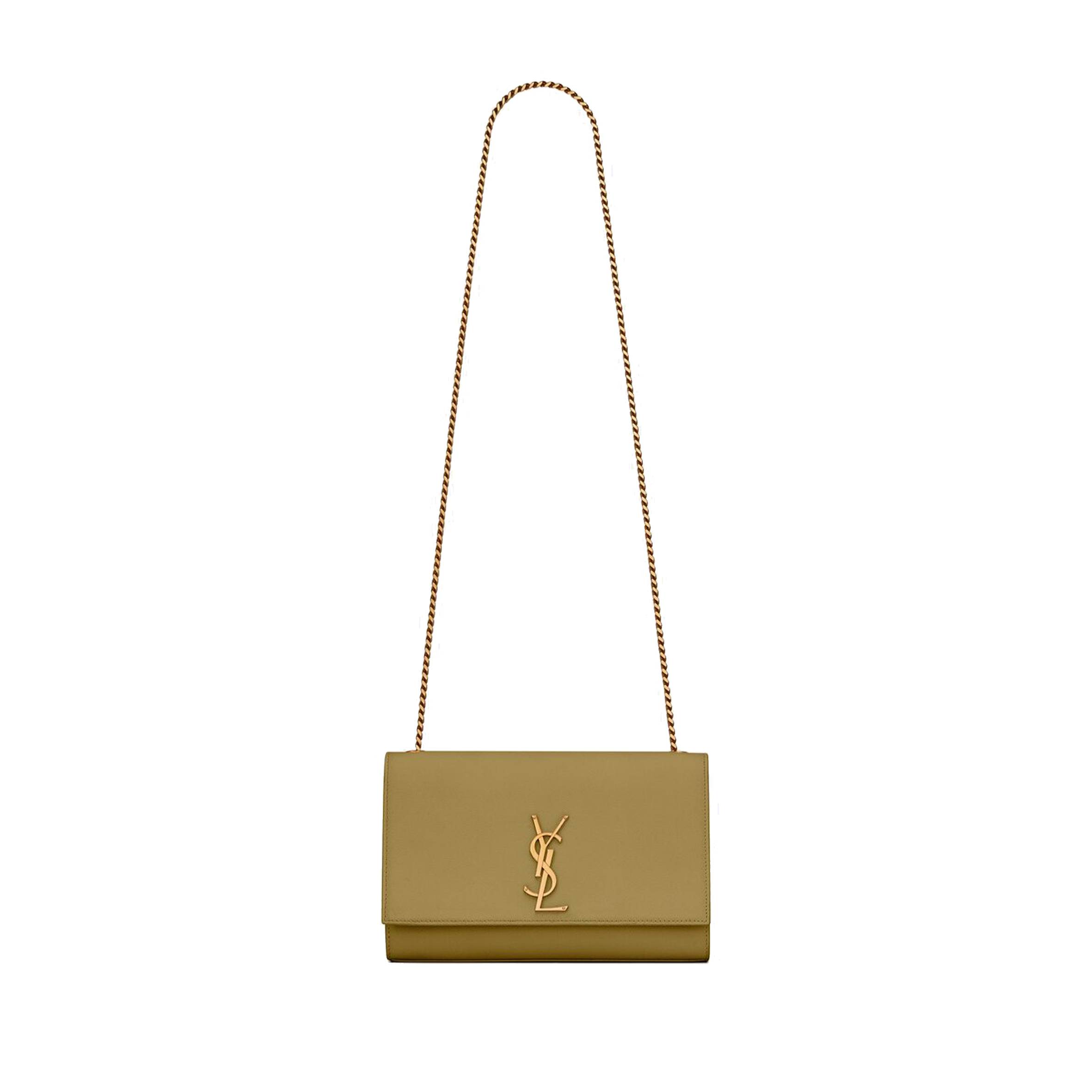 YSL KATE MEDIUM CHAIN BAG IN GRAIN DE POUDRE EMBOSSED LEATHER 364021BOW0W3321 (24*14.5*5.5cm)