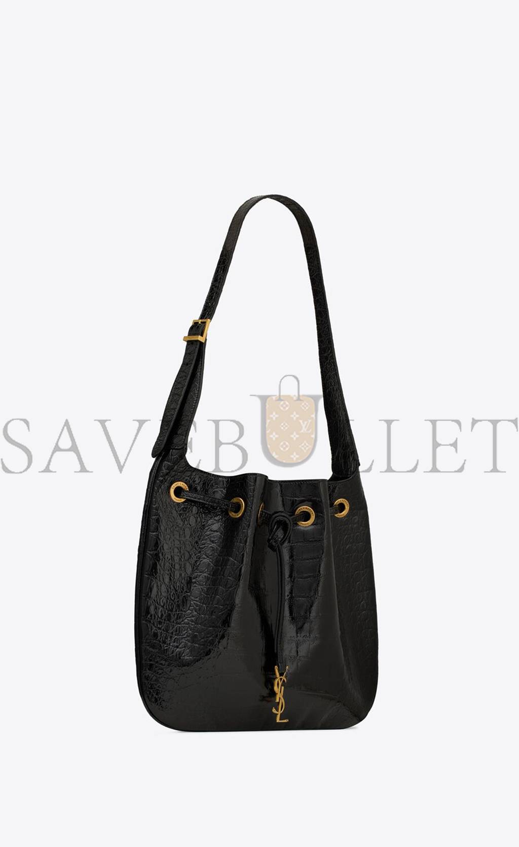 YSL PARIS VII MEDIUM HOBO BAG IN CROCODILE-EMBOSSED PATENT LEATHER 697918AAAY31000 (38*30*2cm)