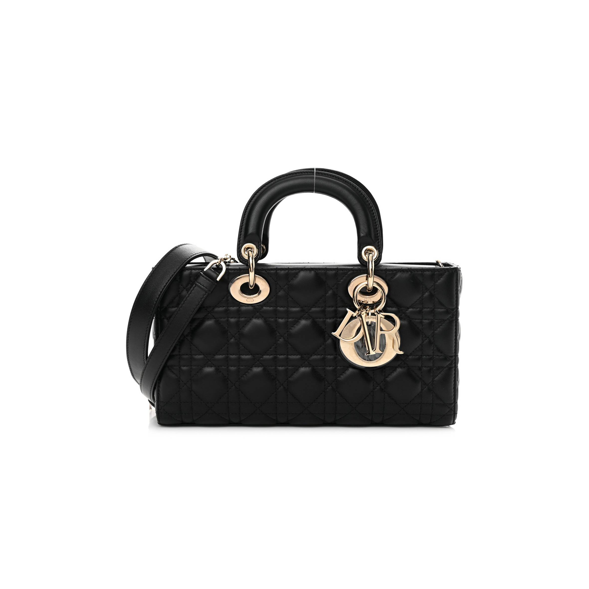 DIOR LAMBSKIN CANNAGE LADY D-JOY BLACK (25*14*5.7cm)